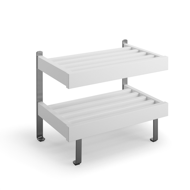 Nadja Skohylla 50 cm Björk Vitlack/Slipat stål