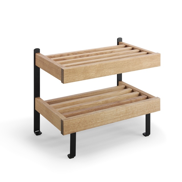 Nadja Skohylla 50 cm Ek Olja/Mattsvart stål