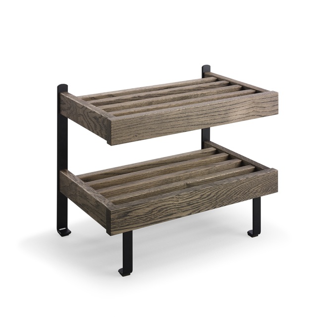 Nadja Skohylla 50 cm Rokt Ek/Mattsvart Stål