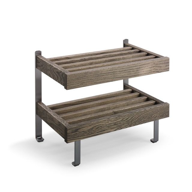 Nadja Skohylla 50 cm Rökt Ek/Slipat stål