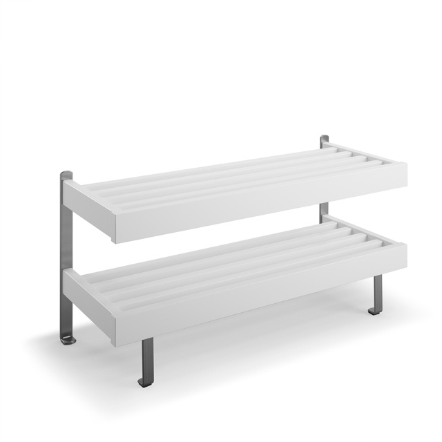 Nadja Skohylla 80 cm Björk Vitlack/Slipat stål