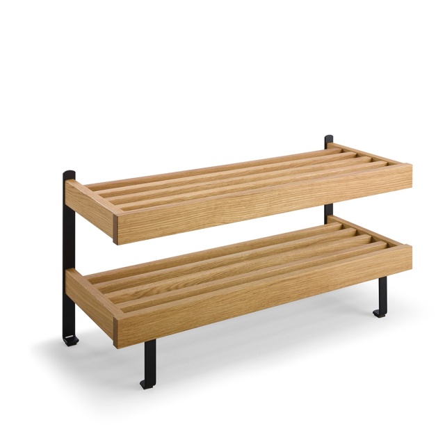 Nadja Skohylla 80 cm Ek Olja/Mattsvart stål