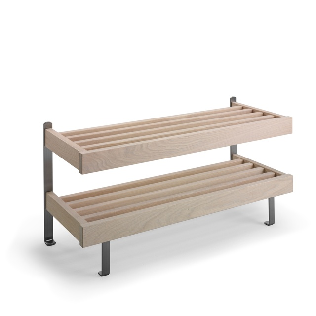 Nadja Skohylla 80 cm Ek Vitolja/Slipat stål