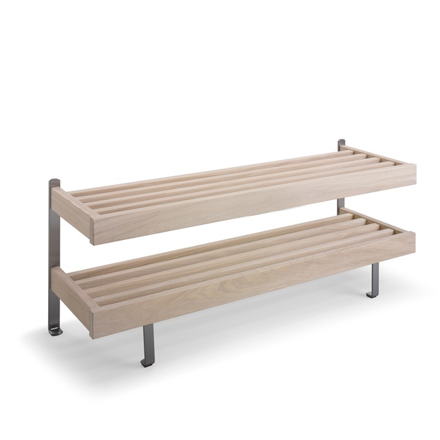 Nadja Skohylla 100 cm Ek Vitolja/Slipat stål