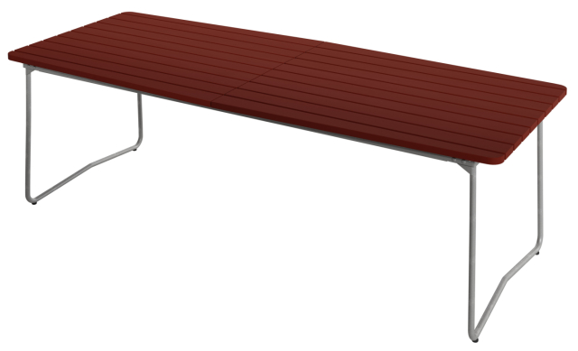 B31 Bord 230 cm Mörkröd Ek, zink stativ