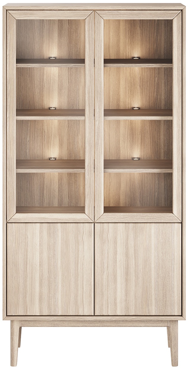 Broholm Vitrinskåp Släta träluckor