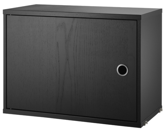 String skåp med dörr Svartbetsad ask