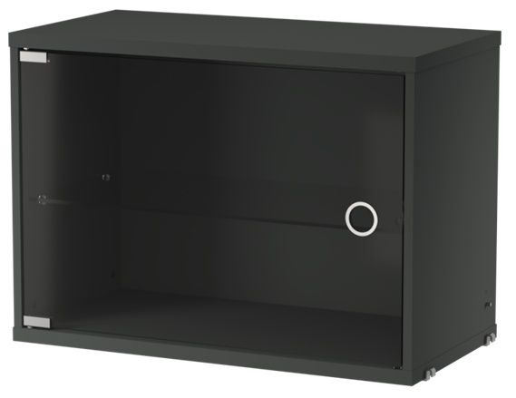 String skåp med glasdörr Mörkgrå