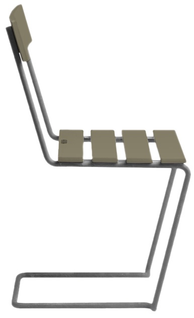 Stol 1 Ljusgrön ek, zink stativ