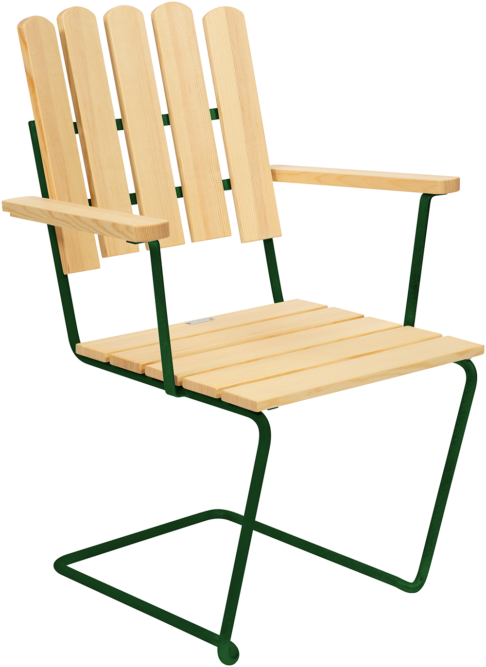 9A 120 cm + 4 A2 Fåtölj Oljad furu, grönt stativ