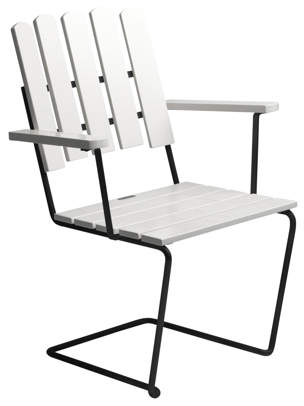 9A 120 cm + 6 A2 Fåtölj Vitlackad ek, svart stativ